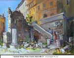 Ancient Rome Near Teatro Marcello-4, Oil on Board